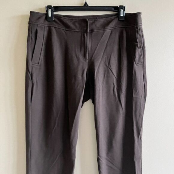 Eileen Fisher Dress Ankle Crop Pants Brown Tapered Pockets Womens Size‎ M Career - Picture 2 of 8